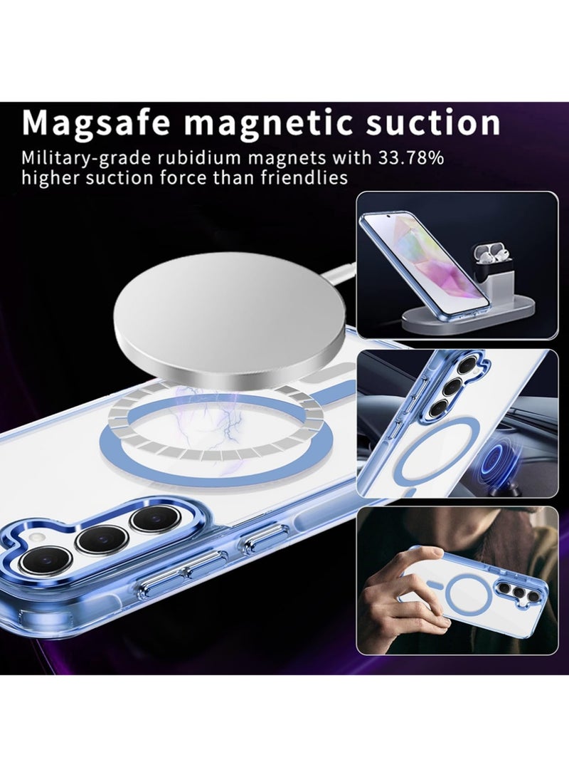 إكس ليفيل لـ Samsung Galaxy A56/A36 5G Case [متوافق مع الشحن اللاسلكي Magsafe] الغطاء الخلفي المغناطيسي واضح Samsung Galaxy A56/A36 الهواتف المحمولة والاكسسوارات أفضل حالة الهاتف الأزرق - Image 3