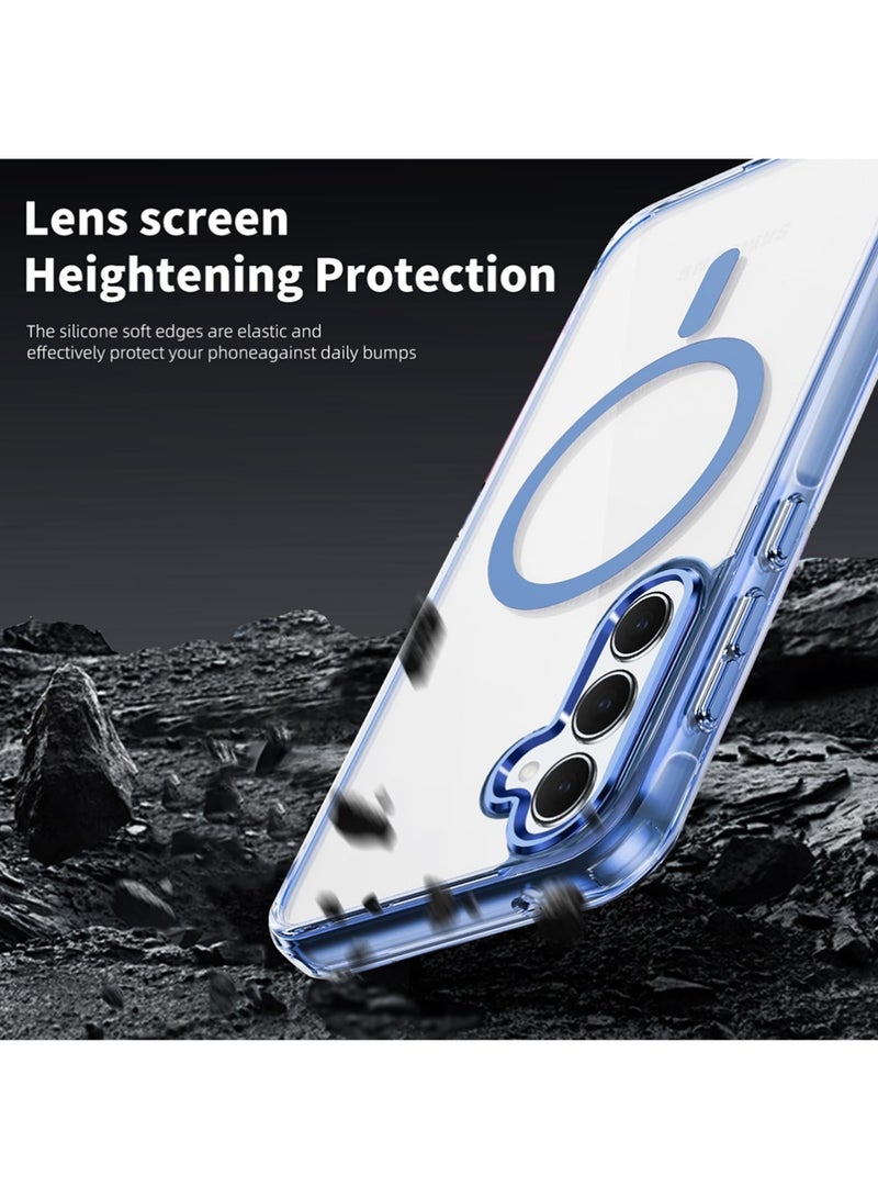 إكس ليفيل لـ Samsung Galaxy A56/A36 5G Case [متوافق مع الشحن اللاسلكي Magsafe] الغطاء الخلفي المغناطيسي واضح Samsung Galaxy A56/A36 الهواتف المحمولة والاكسسوارات أفضل حالة الهاتف الأزرق - Image 4