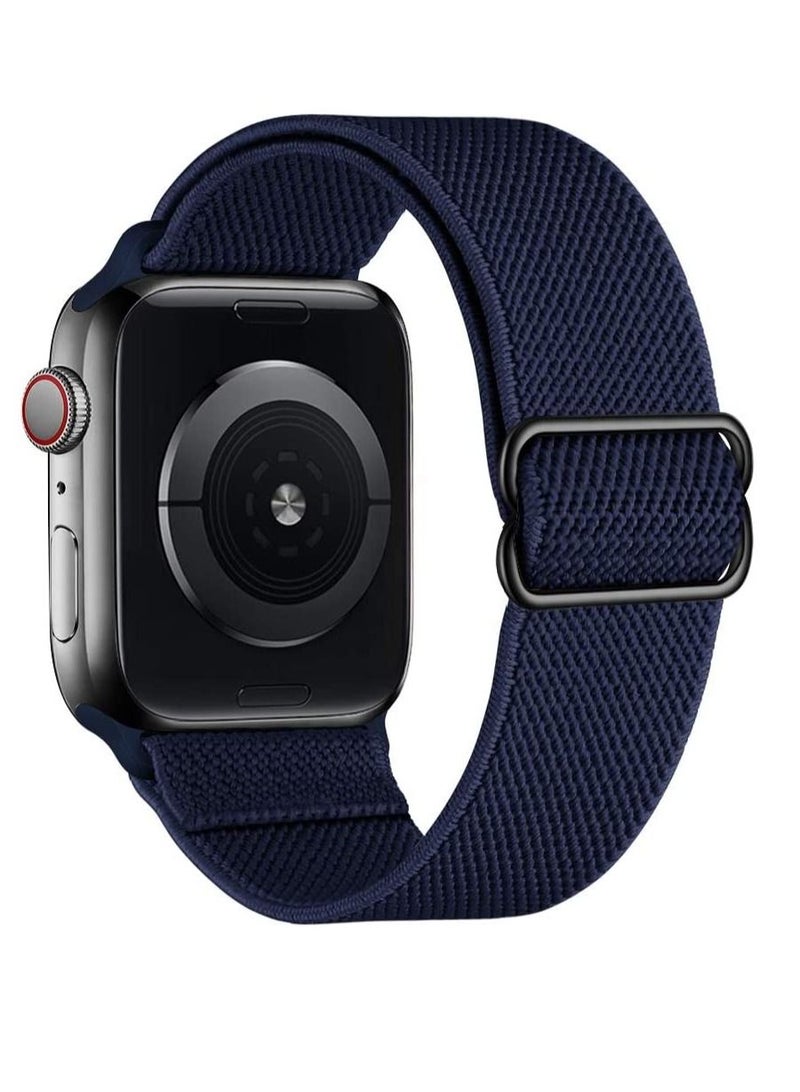 Phone Planet Nylon Solo Loop Bands Compatible with Apple Watch 42mm 44mm, Adjustable Stretch Braided Sport Elastics Women Men Strap Compatible with iWatch Series 6/5/4/3/2/1 SE, Blue - Image 1