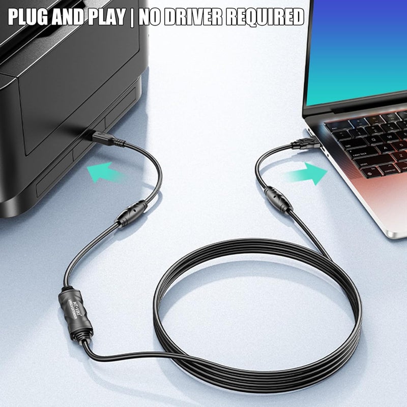 Signals Amplified USB2.0 Repeaters Cable 10m for Long Distance Printing Scanning and Plotting Device Stability Printer Extension Cable - Image 3