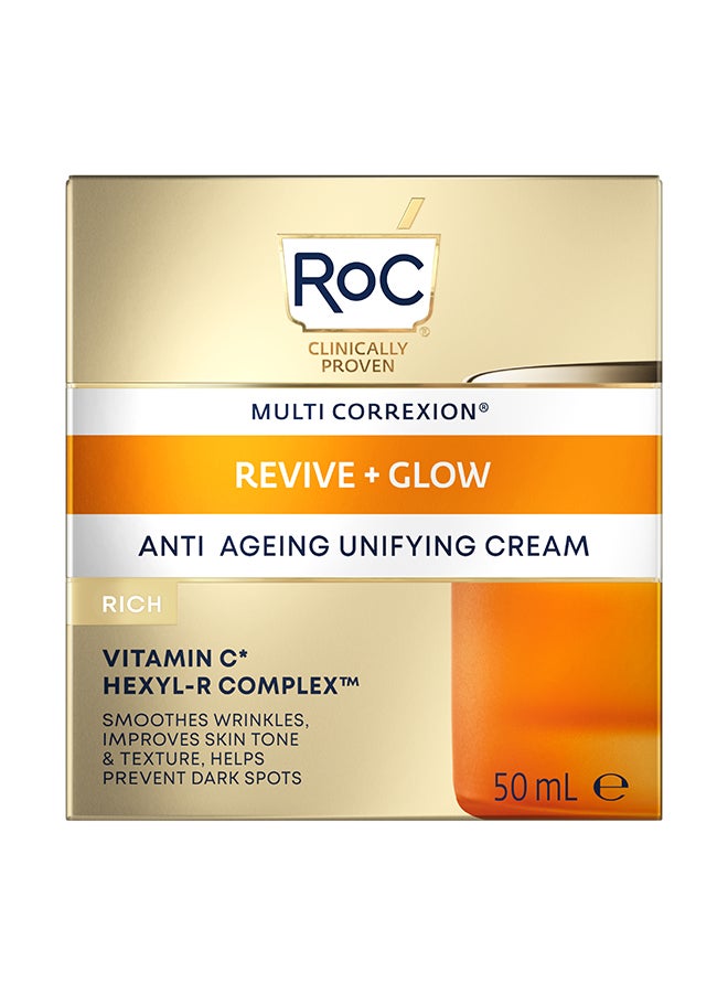 RoC Multi Correxion Revive + Glow Anti-Ageing Unifying Cream Rich 50Ml - Image 3