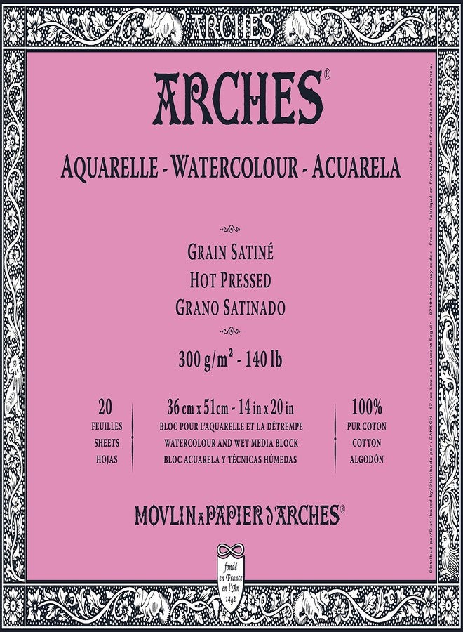 Arches Watercolor Block, Hot Press, 14" x 20" - Image 1