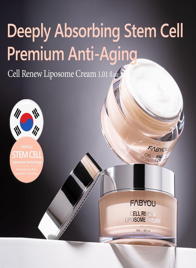 Fabyou Cell Renew Liposome Facial Cream 1.69 fl oz - Anti-Aging EGF Stem Cell Moisturizer for Face with 6GF (50,000ppm), Peptides & Ceramide, Korean Skin Care for Deep Hydration & Firming - Image 2