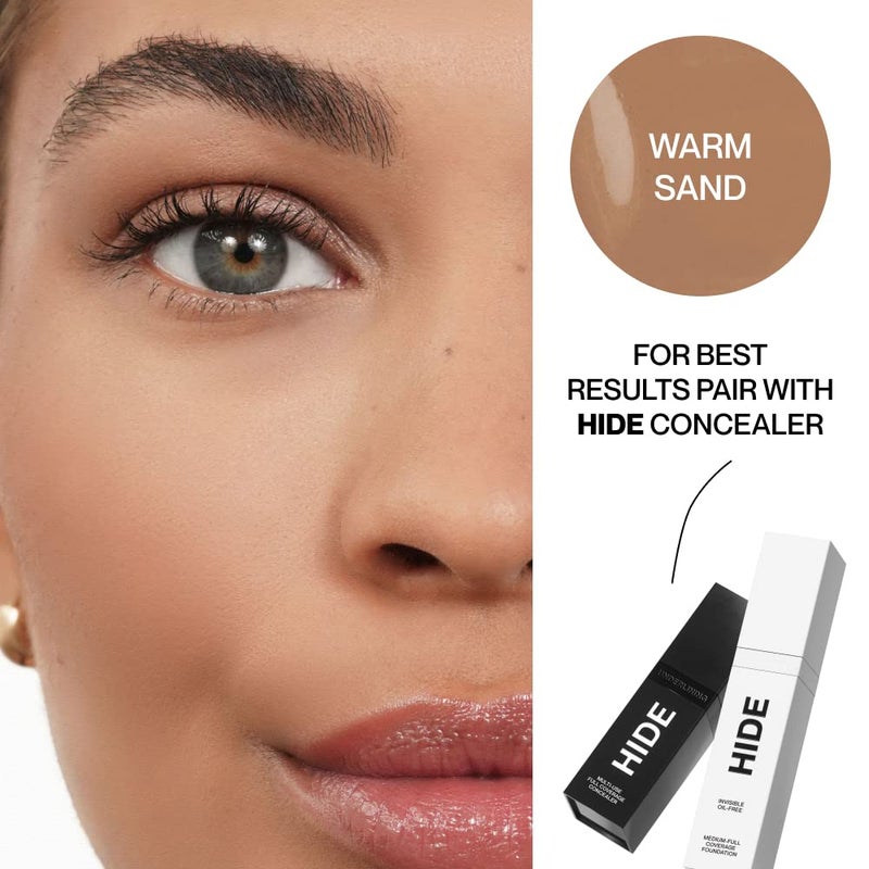 HIDE PREMIUM Liquid Foundation, Multi-Use Waterproof Foundation, Medium/Full Coverage Foundation, Shades for All Skin Types (See Shade Finder), Warm Sand, 1 fl oz - Image 5