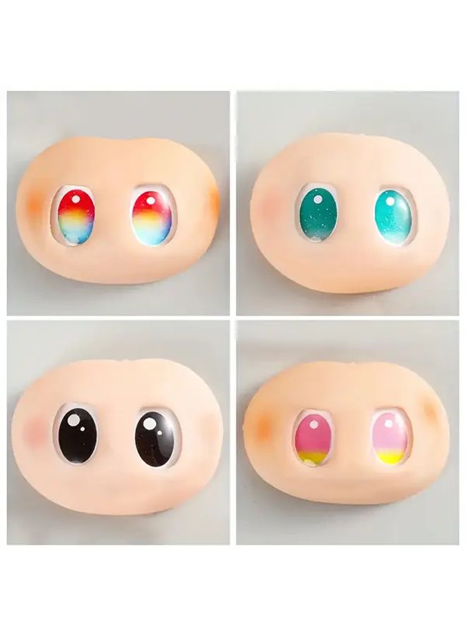 8 Pcs Blue 18 25mm Glass Eyes for DIY Crafts Animal Heart Star Round Shapes Glitter Glow in the Dark UV Resistant Colors for Doll Making Sculptures Props Costume Accessories - Image 5