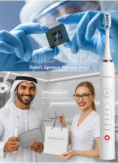 ONOSONIC Ultrasonic Electric Toothbrush – Whiter Teeth in 7 Days, Ultrasonic Technology for 10x Plaque Removal, Sonic Tongue Cleaner, Bad Breath Fighter, Teeth Stain Prevention, Gum Health Boost, Dentist Recommended, USB Travel Case  - Image 4