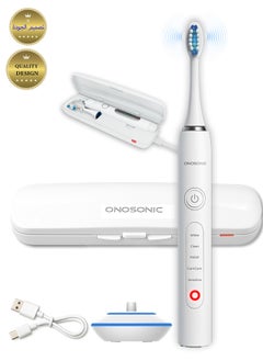 ONOSONIC Ultrasonic Electric Toothbrush – Whiter Teeth in 7 Days, Ultrasonic Technology for 10x Plaque Removal, Sonic Tongue Cleaner, Bad Breath Fighter, Teeth Stain Prevention, Gum Health Boost, Dentist Recommended, USB Travel Case  - Image 1