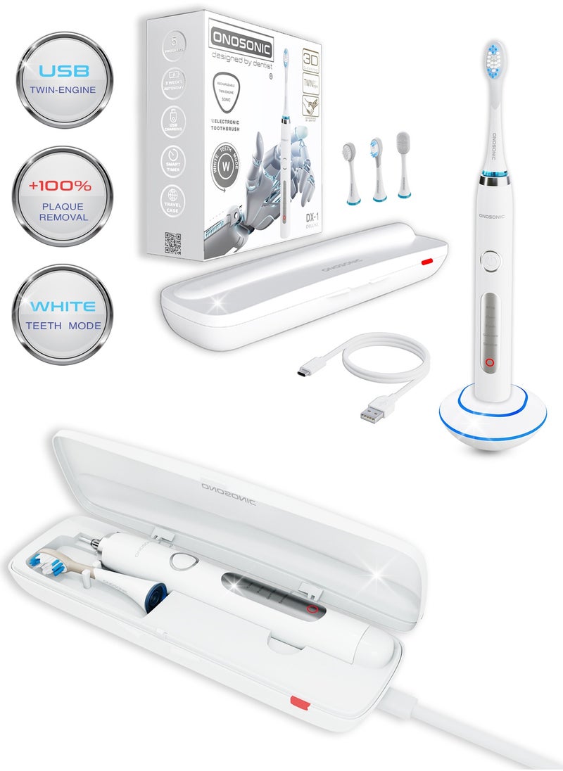 Ultrasonic Electric Toothbrush – Whiter Teeth in 7 Days, Ultrasonic Technology for 10x Plaque Removal, Sonic Tongue Cleaner, Bad Breath Fighter, Teeth Stain Prevention, Gum Health Boost, Dentist Recommended, USB Travel Case - pzsku/ZC2956F3C809A106DC5E1Z/45/_/1733922690/e061d714-676c-4792-94cc-09c0aebbdfc0