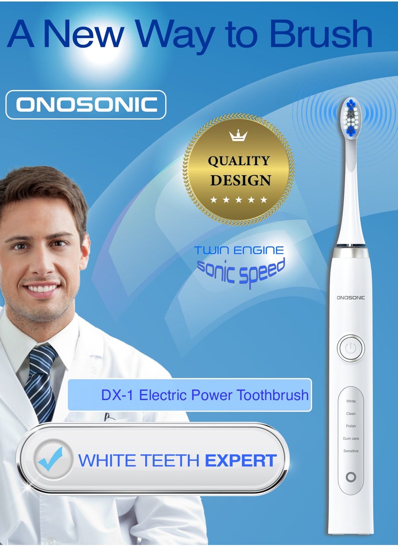 Ultrasonic Electric Toothbrush – Whiter Teeth in 7 Days, Ultrasonic Technology for 10x Plaque Removal, Sonic Tongue Cleaner, Bad Breath Fighter, Teeth Stain Prevention, Gum Health Boost, Dentist Recommended, USB Travel Case - pzsku/ZC2956F3C809A106DC5E1Z/45/_/1733922693/8c3bfabe-a921-4769-b938-8bed5a2de855