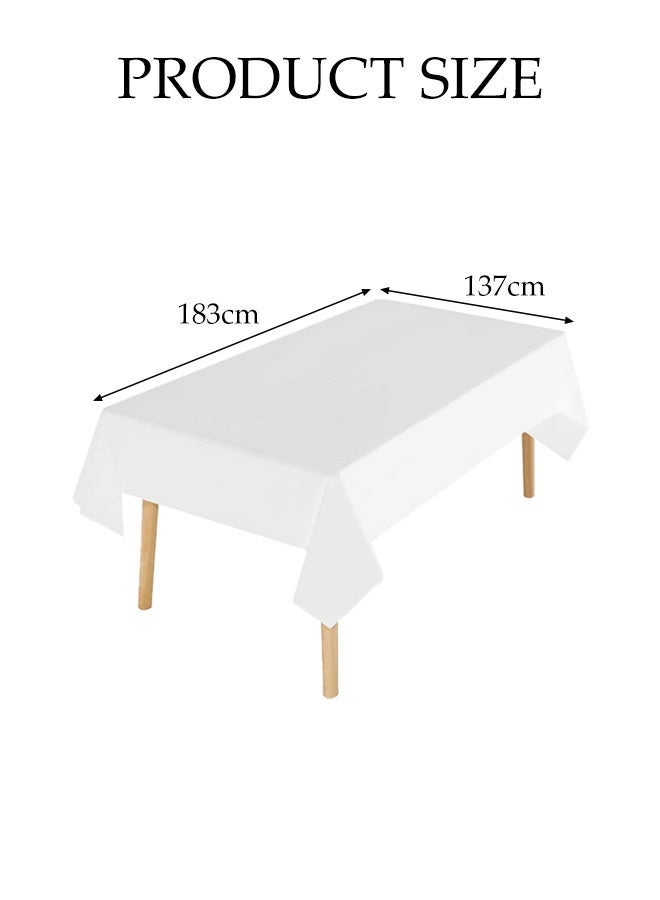 DUNISO 10 Pack Disposable Table Cloth , 137*183cm Table Cloths for Parties, Waterproof Decorative Tablecloths for Rectangle Tables, Plastic Table Cover, Leakproof and Sturdy,Suitable for BBQ, Party, Wedding, Indoor or Outdoor Use - Image 2