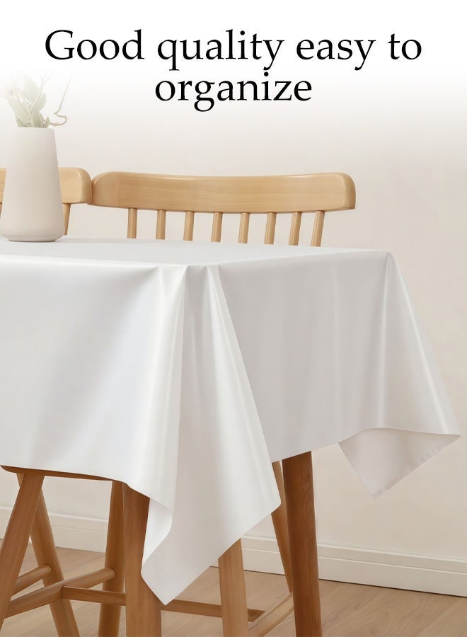 DUNISO 10 Pack Disposable Table Cloth , 137*183cm Table Cloths for Parties, Waterproof Decorative Tablecloths for Rectangle Tables, Plastic Table Cover, Leakproof and Sturdy,Suitable for BBQ, Party, Wedding, Indoor or Outdoor Use - Image 5