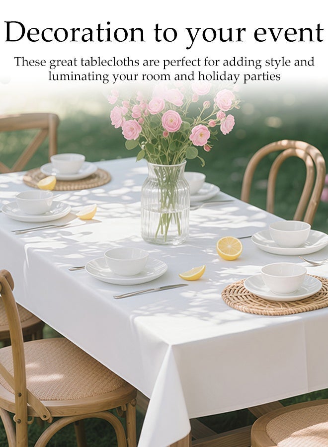 DUNISO 10 Pack Disposable Table Cloth , 137*183cm Table Cloths for Parties, Waterproof Decorative Tablecloths for Rectangle Tables, Plastic Table Cover, Leakproof and Sturdy,Suitable for BBQ, Party, Wedding, Indoor or Outdoor Use - Image 3