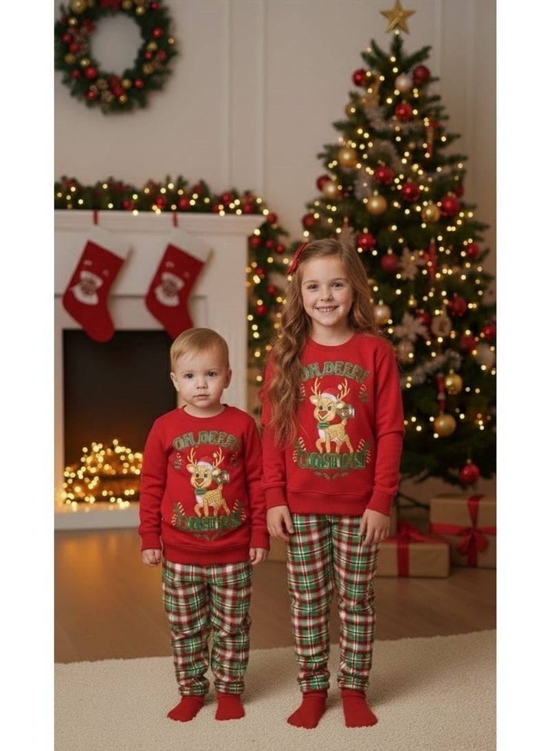 general family christmas pyjama kids molleton inner mounted raw - Image 1