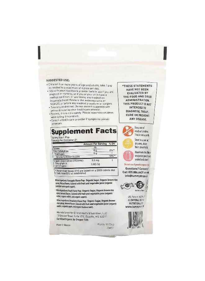 TUMMYDROPS Tummydrops, Tummypops, Organic Ginger Variety Pack, 21 Pops  - Image 2