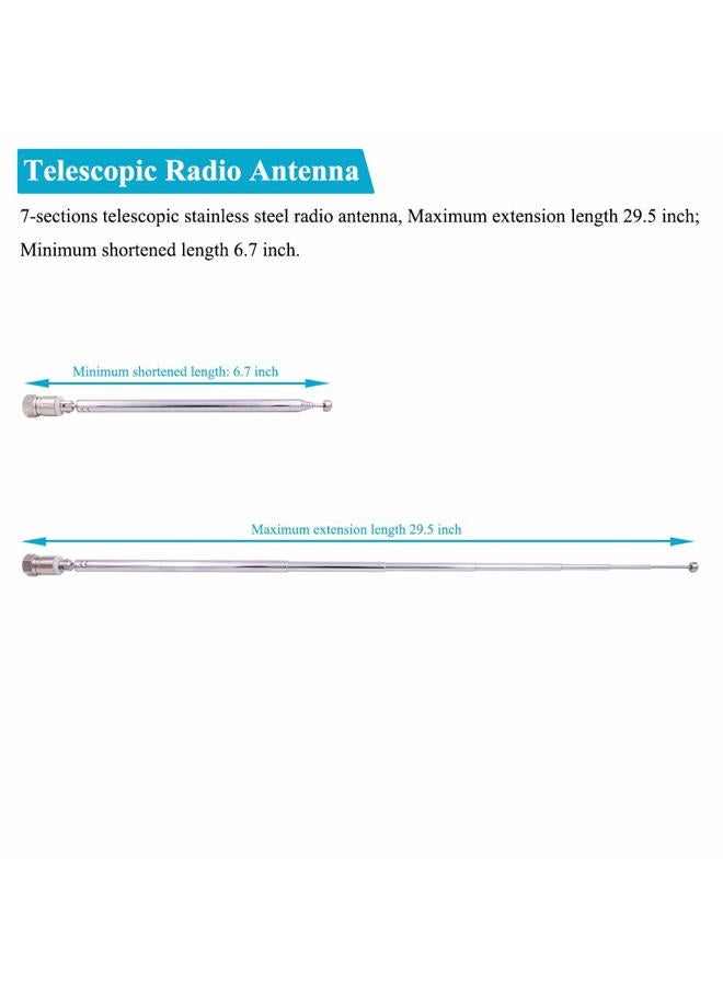 Fancasee FM Antenna Telescopic 75 Ohm Screw F Male Plug Antenna with PAL BNC 3.5mm Jack Connector Adapter FM Radio Antenna for AV Stereo Receiver Home Theater Amplifier System Indoor Outdoor - Image 4