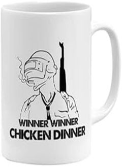 RYN RYN PRINTED DESIGN PUBG Winner Winner Chicken Dinner Printed Coffee Mug White/Black 3.15 x 3.75 x 3.15inch 