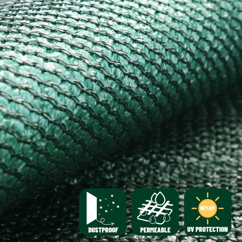 SUNNY GUARD Privacy Screen Fence 3/4/5/6/7/8 FT Heavy Duty Dustproof Denoise Fencing Mesh Fabric Shade Net Cover for Outdoor Wall Garden Yard Pool Deck,6' x 50' Dark Green(We Make Custom Size) - Image 2