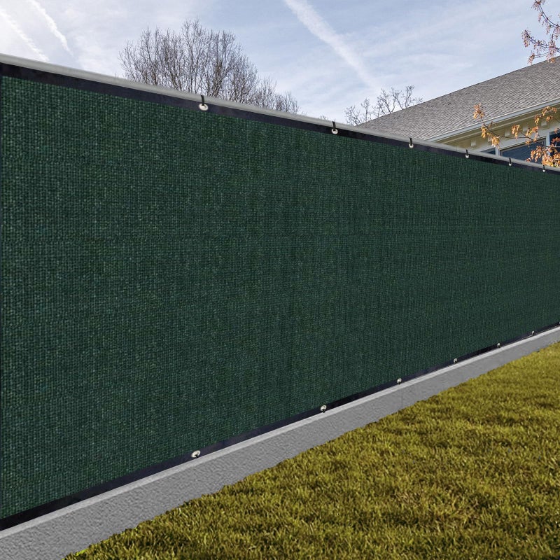 SUNNY GUARD Privacy Screen Fence 3/4/5/6/7/8 FT Heavy Duty Dustproof Denoise Fencing Mesh Fabric Shade Net Cover for Outdoor Wall Garden Yard Pool Deck,6' x 50' Dark Green(We Make Custom Size) - Image 1
