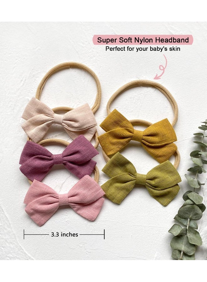 Cherssy Cherssy Baby Girl Headbands and Hair Bows, Stretchy Nylon Hairbands for Newborn, Infant, Toddlers  - Image 4