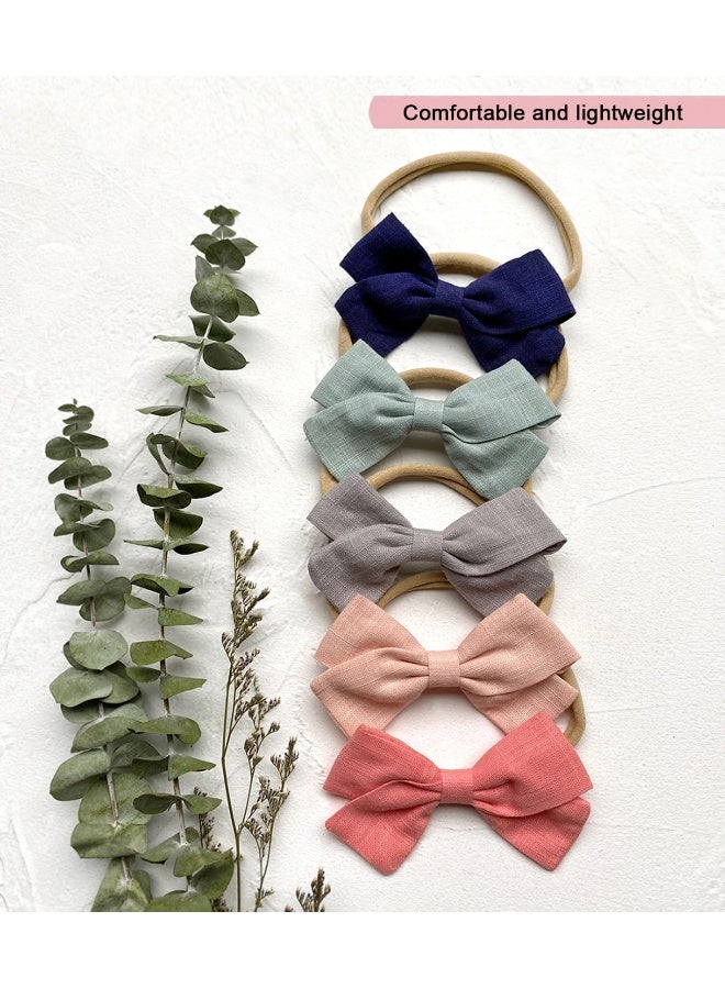 Cherssy Cherssy Baby Girl Headbands and Hair Bows, Stretchy Nylon Hairbands for Newborn, Infant, Toddlers  - Image 5
