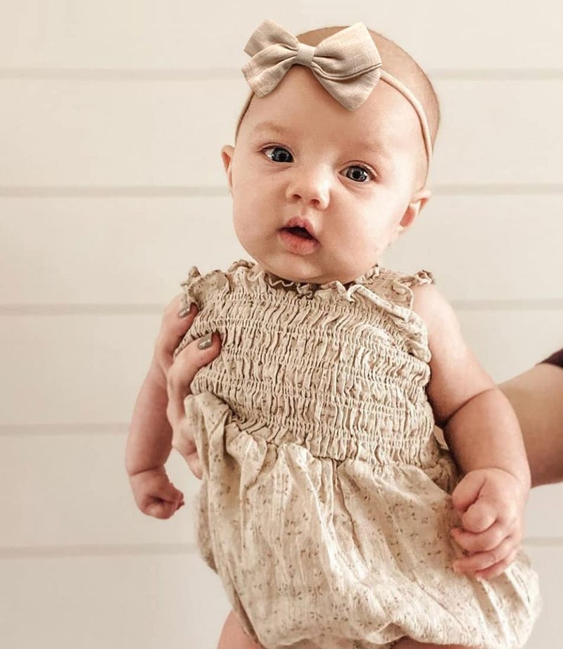 Cherssy Baby Girl Headbands and Hair Bows, 10pcs Stretchy Nylon Hairbands for Newborn, Infant, Toddlers - Image 2