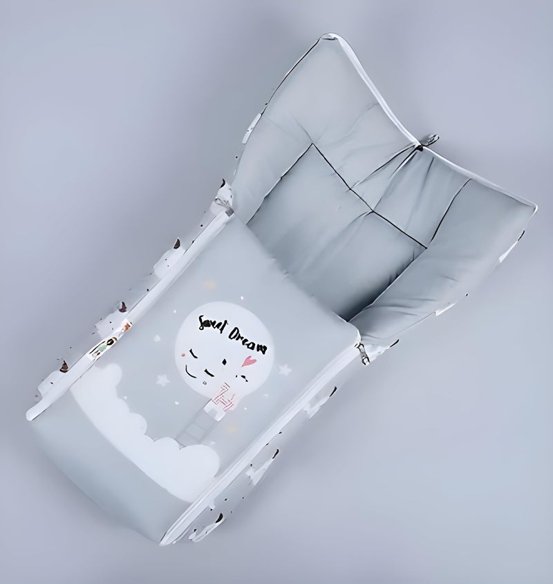 Filloxy FILLOXY Baby Sleeping Bag in Muslin Material for Newborns | Soft & Skin Friendly Baby Wrapper | Lightweight & Cushioned Infant Sleeping Sack | Easy to Carry & Wash | 0-6 Months (Moon)  - Image 4