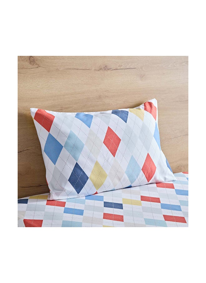 Home Box Nora 2-Piece Single Plaid Microfibre Flat Sheet Set 160 x 240 cm  - Image 4