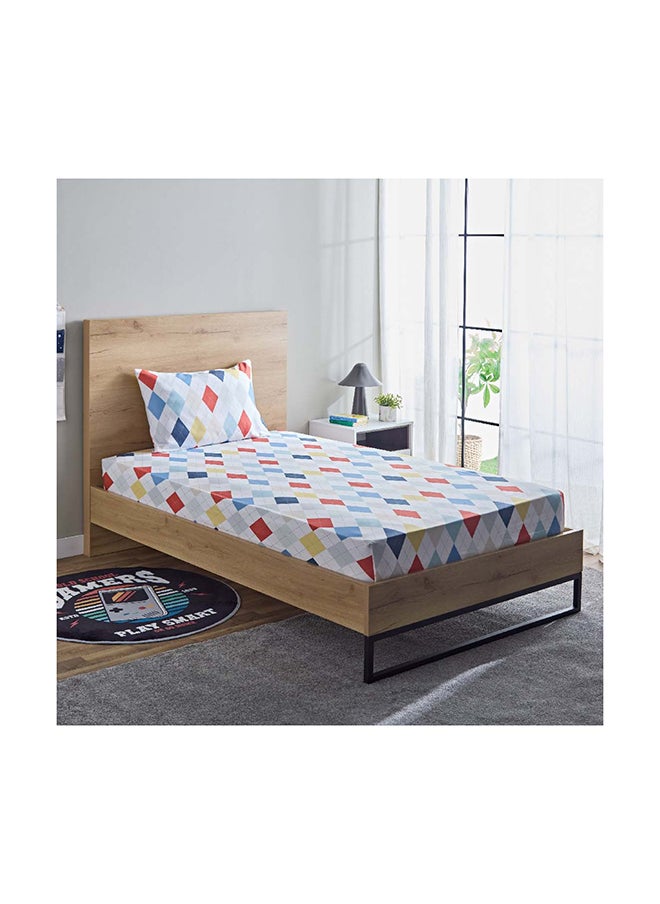 Home Box Nora 2-Piece Single Plaid Microfibre Flat Sheet Set 160 x 240 cm  - Image 1