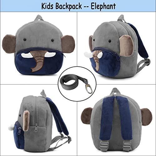 Frantic Kids Soft Animal Cartoon Travelling School Bag Soft Plush Backpacks Boys Girls Baby for 2 to 5 Years Baby/Boys/Girls Nursery, Preschool, Picnic(Blue_Elephant) - Image 3