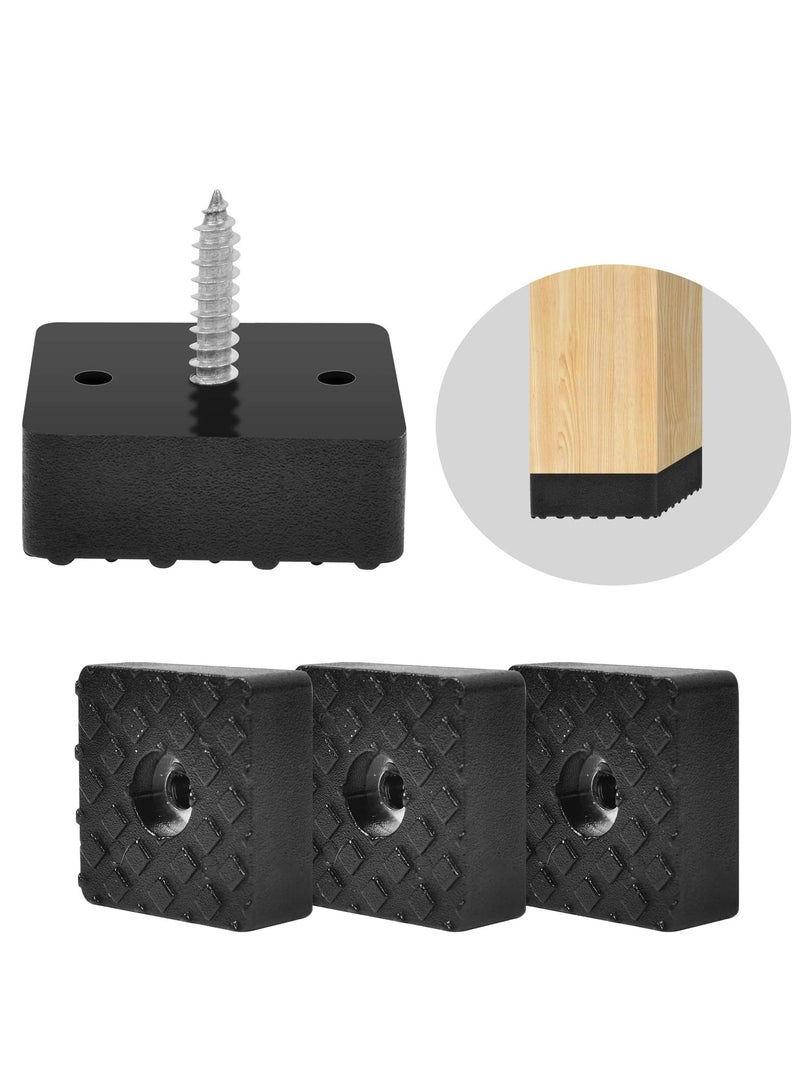 Generic 20 Pcs Heavy Duty Non,Slip Rubber Furniture Feet Pads with Screws, 30mm x 30mm Protects Furniture on Wet Floors for Chairs, Tables, Sofas, Garden Tables  - Image 1