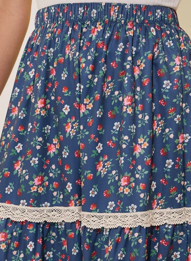 Take Two Take Two Floral Printed A-Line High Rise Skirt