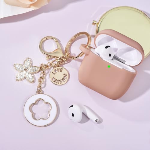 VISOOM Case for Apple Airpods 4 - VISOOM Airpods 4 Cases 2024 Cover Women Anti-Drop Silicone iPods 4 Earbuds Wireless Accessorie Charging Cases Girl Bling Keychain for Airpod iPods 4th Generation - Image 2