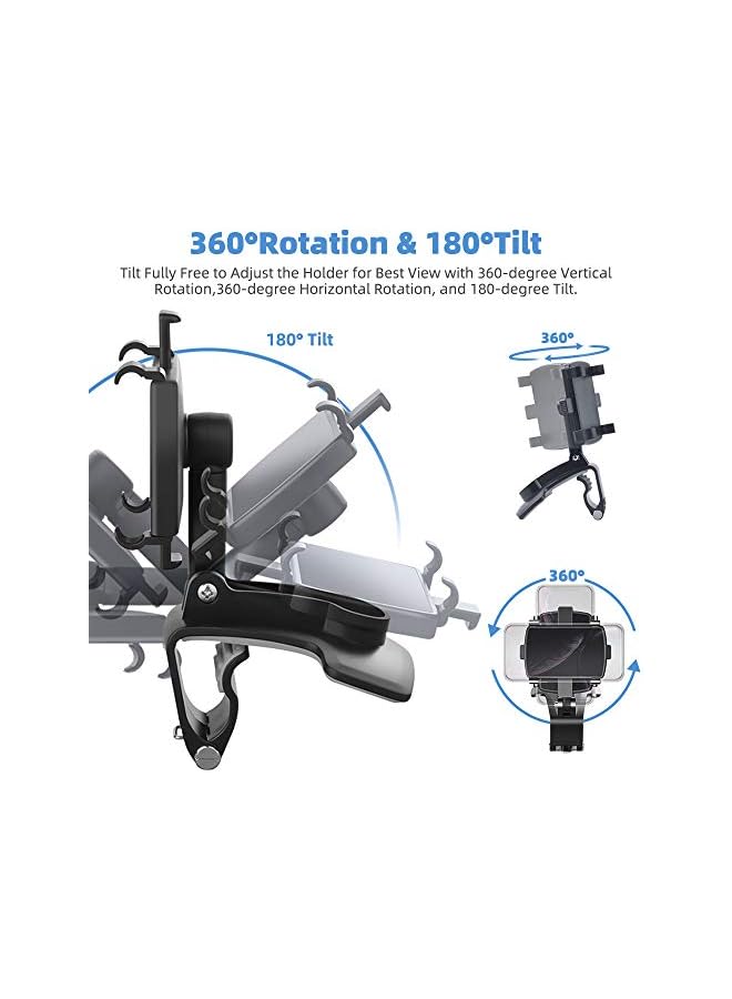 Green Tiger Car Phone Mount, [2 Pack] Cell Phone Holder for Car 360 Degree Rotation Dashboard Clip Mount Car Phone Holder Compatible for iPhone 11 13/12 pro Max 8 8Plus Samsung S10 S9 S8 4~7 Smartphones - Image 3