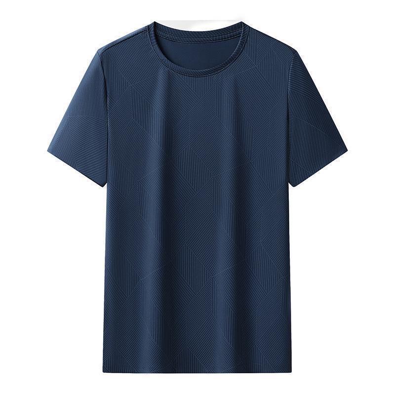 Crewneck Ice Silk Mark Printed T-Shirt Men'S Thin Casual Short-Sleeved Quick-Drying Men'S T-Shirt Summer - Image 1