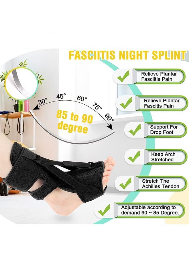 واي جيه 1 عبوة دعامة ليلية لتخفيف التهاب اللفافة الأخمصية مع 3 أحزمة قابلة للتعديل. دعامة ليلية لتخفيف التهاب اللفافة الأخمصية للنساء والرجال. دعامة لتخفيف التهاب اللفافة الأخمصية والتهاب الأوتار العرقوبية وهبوط القدم. - Image 3