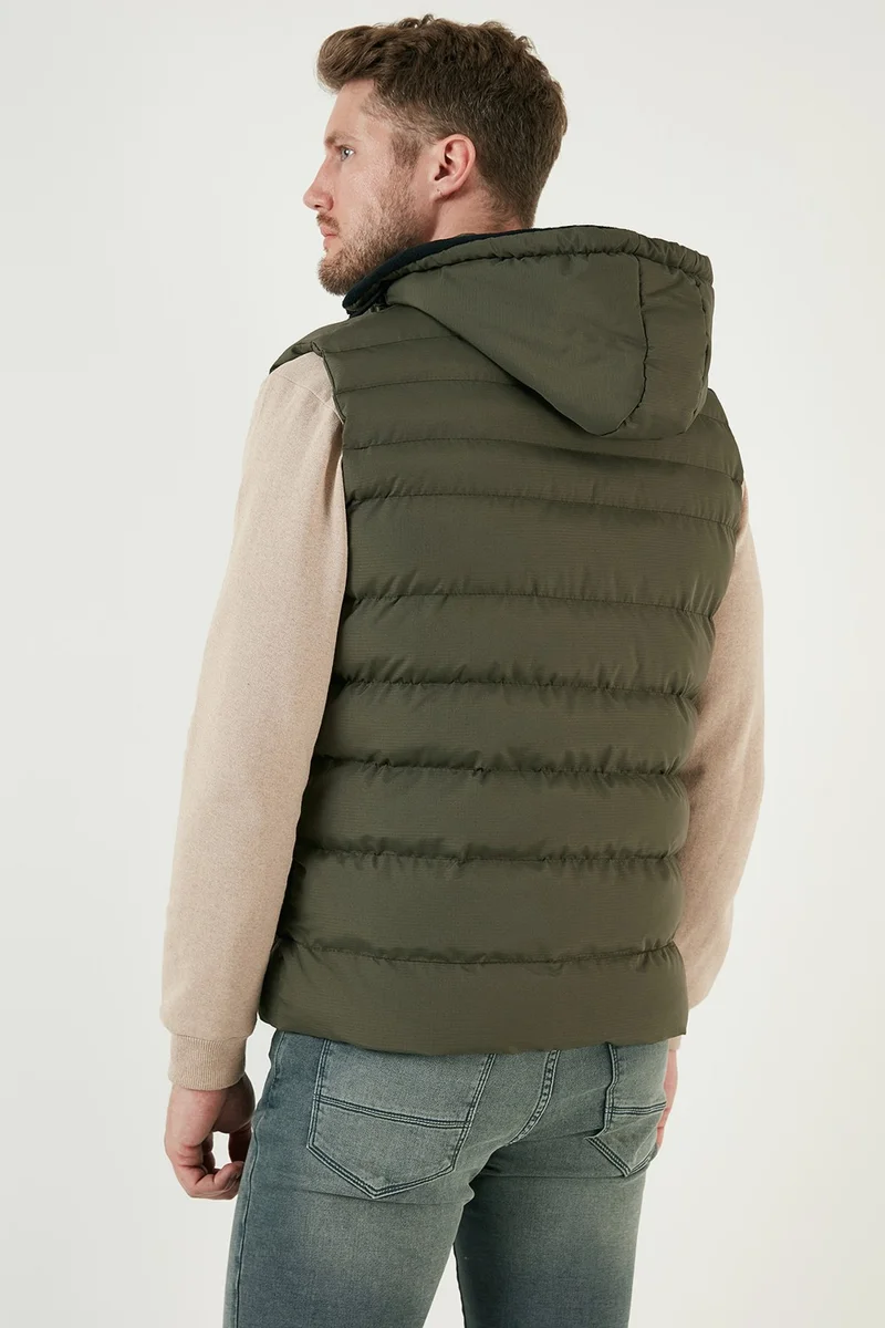 بوراتي Removable Hooded Water and Wind Resistant Slim Fit Inflatable Vest Men's Vest 649006