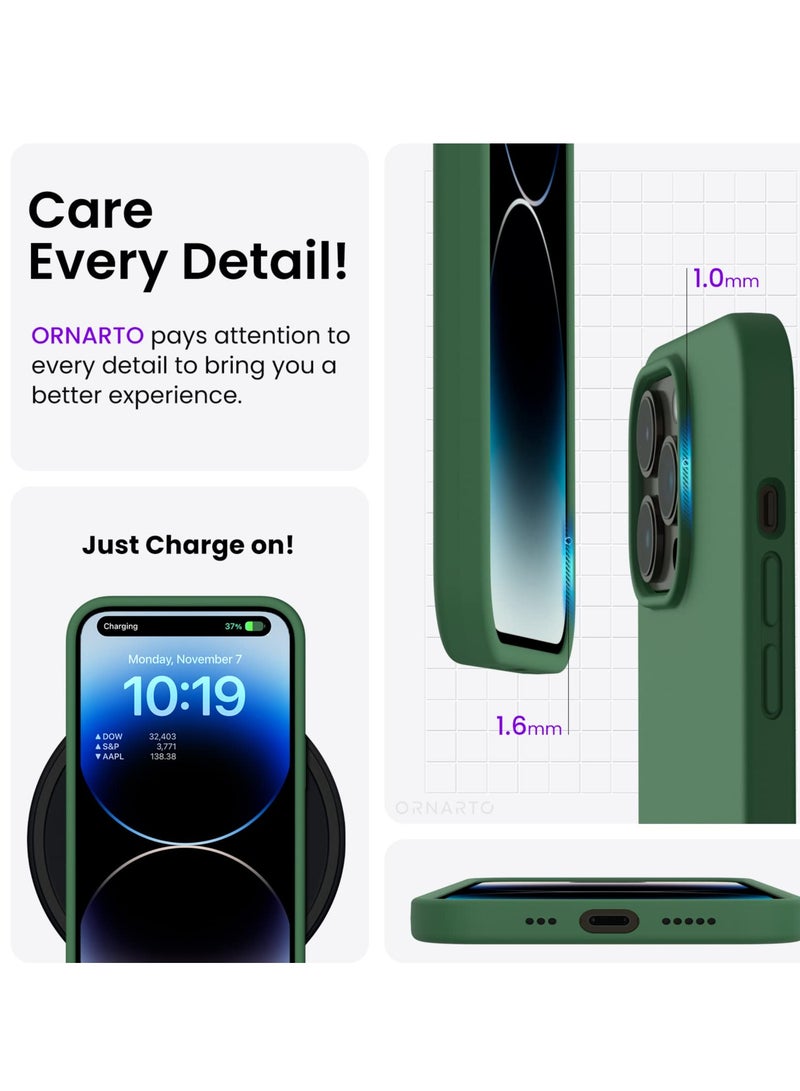 جراب iPhone 13 Pro Max من السيليكون السائل ومضاد للخدش ومضاد لبصمات الأصابع وغطاء واقٍ ناعم حريري الملمس ومضاد للصدمات لهاتف Apple iPhone 13 Pro Max - Image 2