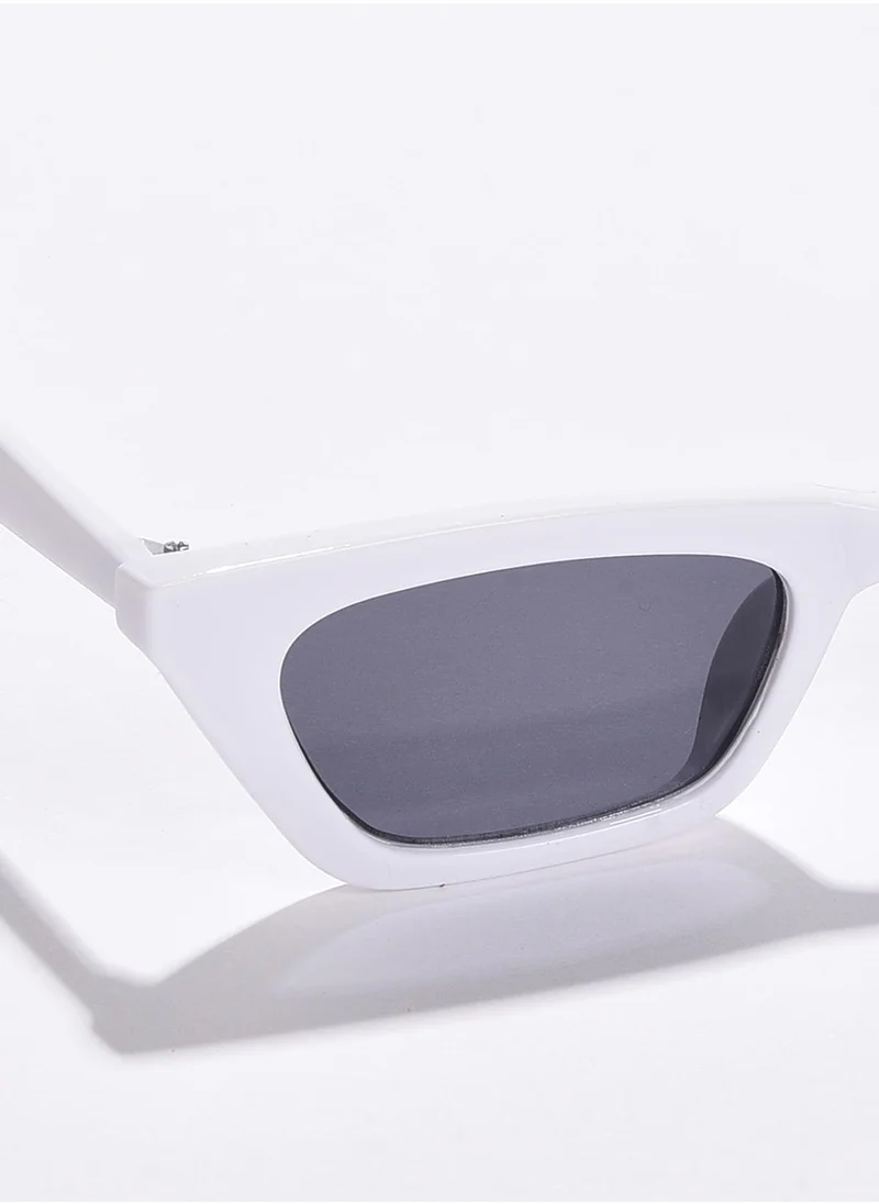 صوص هاوت Black Lens White Cateye Sunglasses