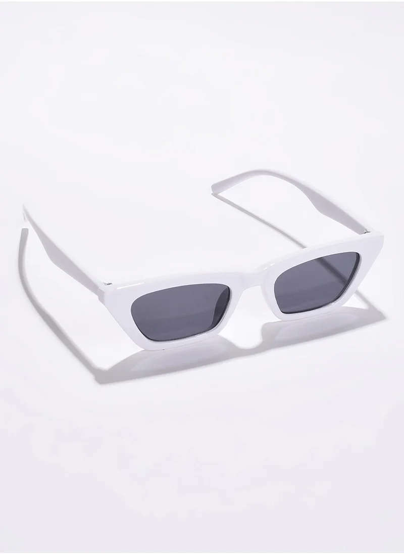 Haute Sauce Black Lens White Cateye Sunglasses