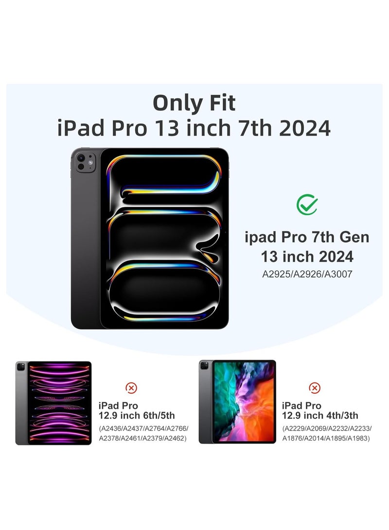 Case for iPad Pro 13-inch (M4) 2024 Tri-Fold Smart Tablet PU Leather Case, Hard PC Back Shell Slim Case Multi- Viewing Angles Stand Hard Shell Folio Case Cover with Auto Wake up - Image 2