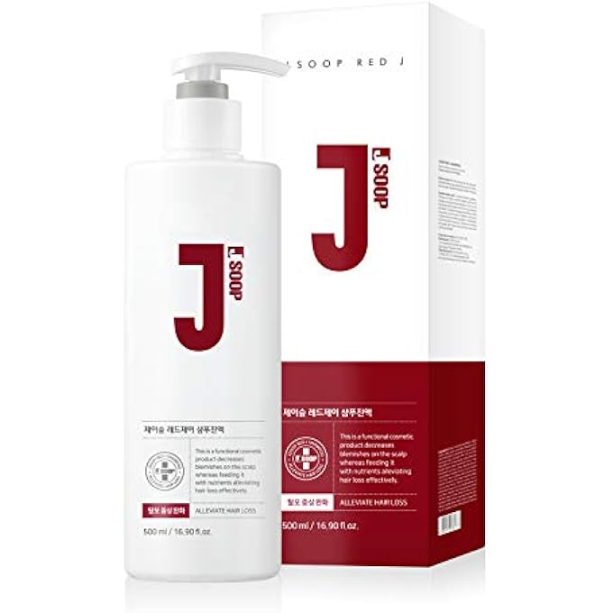 JSOOP RED J SHAMPOO 500ML / ANTI-HAIR LOSS, LOW SKIN IRRITATION, REDUCES REDNESS OF THE SCALP - Image 1