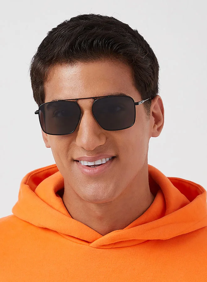 30 سندايز 30Sundays ROUX,Men Sunglasses, Rectangle Sunglasses, UV Protection: UV400 (Black,Gray)