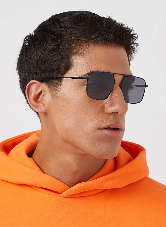 30 سندايز 30Sundays ROUX,Men Sunglasses, Rectangle Sunglasses, UV Protection: UV400 (Black,Gray)