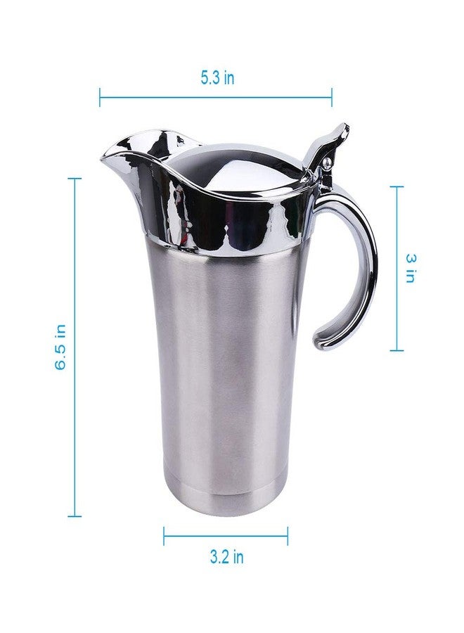 ShineMe Stainless Steel Gravy Boat Sauce Jug with Lid, 26oz Double Wall Insulated, Storage for Gravy or Cream, Used at Home & Kitchen - Image 4