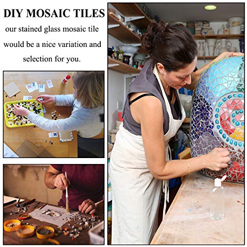 Csdtylh 1100 Pcs Mosaic Tiles, Glass Mosaic Tiles for Crafts Bulk, Stained Mosaic Glass Pieces, Mosaic Supplies for Home Decoration, Art Crafts, DIY Projects, Opaque (Mixed Shape) - Image 5