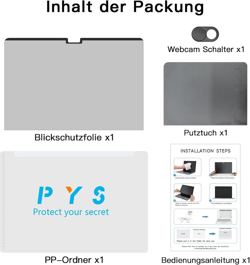 pys Long term heavy use compatible Privacy Screen Protector for MacBook Pro 14 Inch M1 M2 M3 Pro Max Magnetic Privacy Screen Filter Anti-Fingerprint Anti-Blue Light Removable Easy Installation Stable local goods source - Image 2