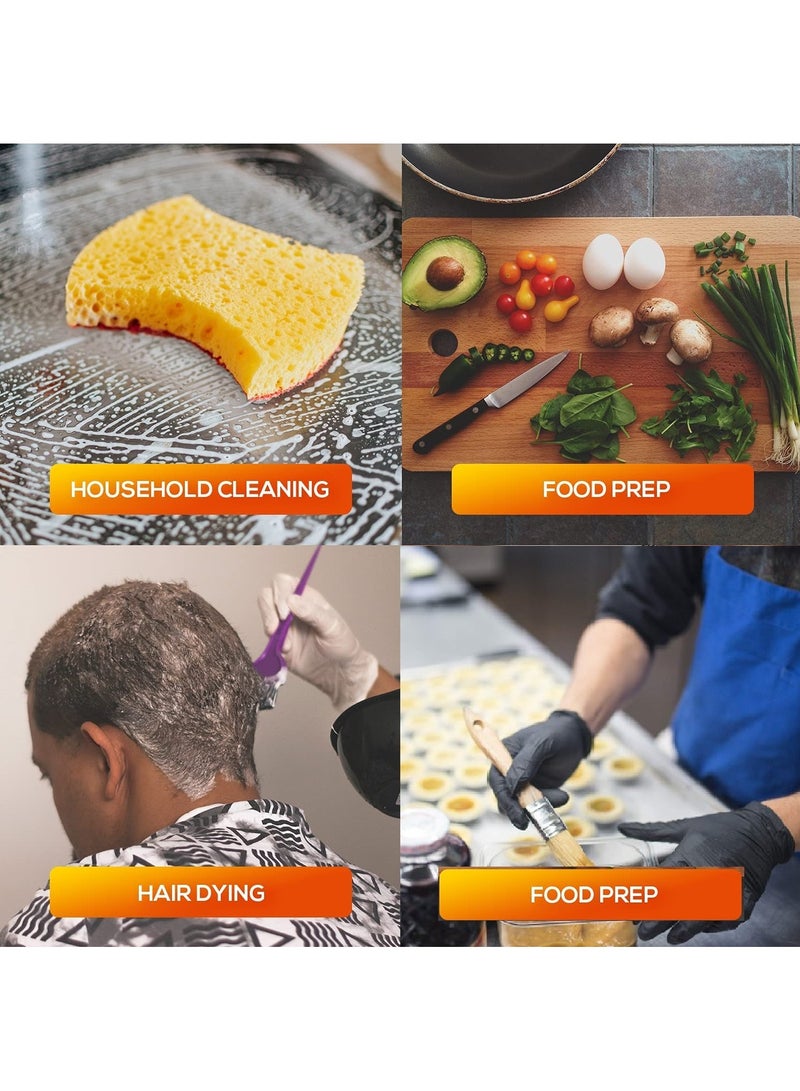 Black Disposable Vinyl Powder Free Gloves For Multi Purpose Uses Medium Size 70 Pcs - Image 2