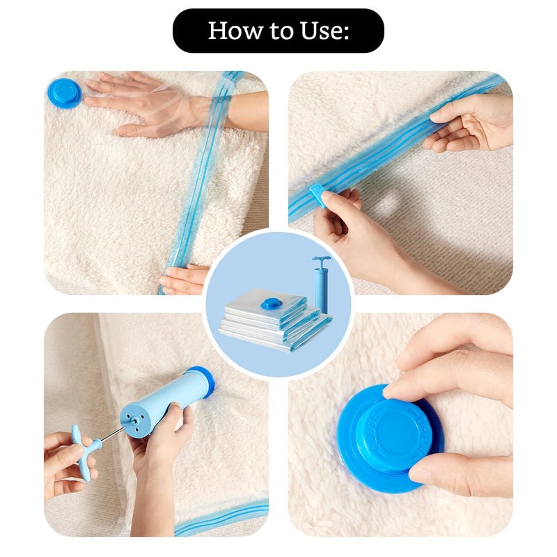 Fruhrer Vacuum Bags for Travel Space Saver Bags Compression Storage Bags for Clothes Bedding Pillows Comforters Blankets Storage Vacuum Sealer Bags for Clothes Storage - Image 4