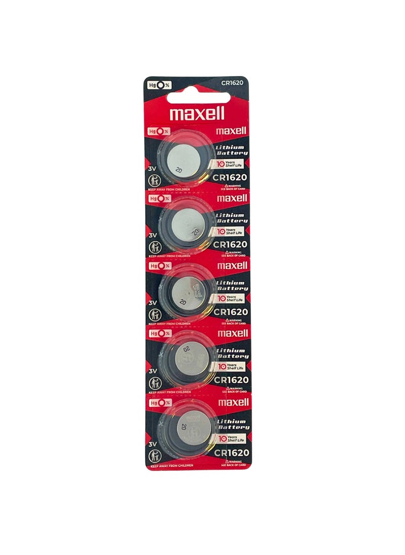 ماكسل 5-Pieces Maxell CR1620 Lithium 3V (maxell) Japan Batteries 