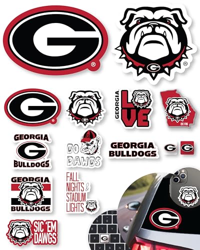PartyKandy UGA Stickers for Gift Car Water Bottle Laptop and Phone for Football Fans and University Graduates Georgia Bulldogs - Image 1